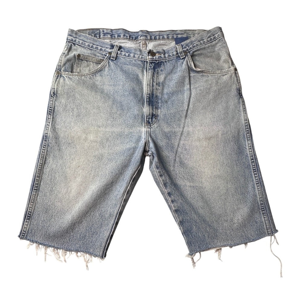 VIntage Wrangler Denim Shorts Mens 36 Blue Cutoff Relaxed Fit Jean Jorts Y2K